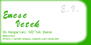 emese vetek business card